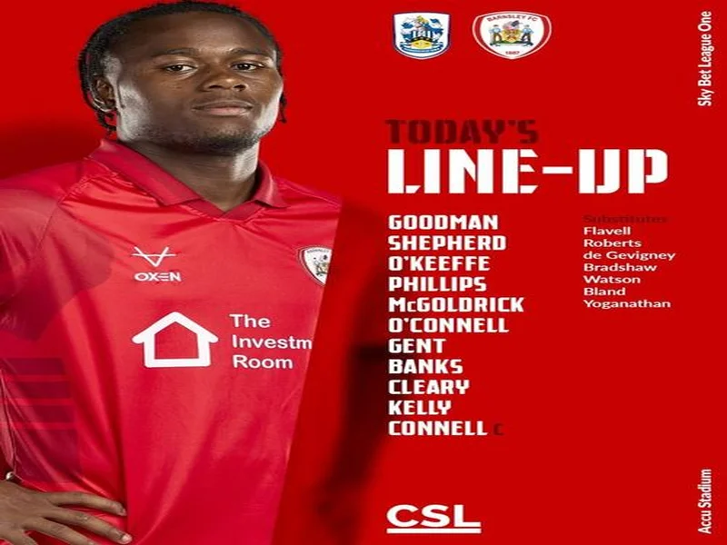 巴恩斯利本轮英甲首发名单公布,徐彬未进入大名单